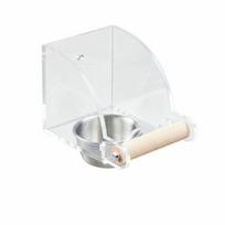 Anti-splash Hanging Bird Cage Feeder Bird Food Container  Small and Medium-sized Birds Single bowl white