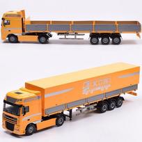1/50 Metalo Liejinio Konteinervežio Automobilio Modelis Lydinio Metalinis Inžinerinis Plokščiadugnis Transportinis Sunkvežimis Transporto Priemonė Puspriekabė Automobilio Modelis Vaikų Dovanos gray