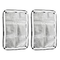 2 vnt. kemperio lango užuolaidėlės, apsaugančios nuo saulės ir UV spindulių, Oksfordo audinys, aliuminio plėvelė, 16 x 24,4 colio, kemperio langų uždangalai kemperio durų langui gray