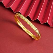 Luxury 24K 9999 Pure Gold Real Gold Women's Bracelet Light Luxury Diamond Geometric Buckle Bracelet auksas