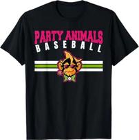 Party Animals Baseball Retro Monkey Sunglasses T-Shirt M pink