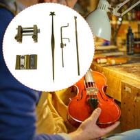 5 vnt. smuiko garso stulpelio įrankių rinkinys Ištraukiklis Klipsas Derinimo šakutė Montavimo Matavimo Remonto Matuoklis Luthier beige