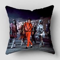 Michael Jackson Pillowcase Polyester Fabric Printed Square Zip Decor Home Cushion Cover Peach skin 18*18(CM)-1Pcs gray