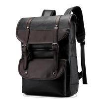 Schoolbag Backpack Men's Trend Retro Men's Business Computer Backpack Travel Large Capacity Waterproof Leather Backpack tamsiai ruda spalva