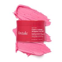 Foxtale Cherry-Collagen Whipped Clay Mask | Vegan Collagen + Glycolic Acid + PHA + Cherry Beads | Hydrates, Plumps & Firms Skin | Detoxifies Pores, pink