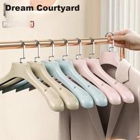 MENGTING Clothes Hangers, Seamless Drying Rack, Plastic Wide Shoulder, Thickened Non-Slip, No Bulging, Coat Hanger, Mixed Colors, 10 Pieces