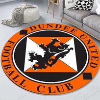 Dundee United FC Juodojo Liūto Trikampis Herbas Apvalus Kilimas Škotijos Futbolo Apvalus Grindų Kilimas Žaidimų Kėdė Svetainė Miegamasis Namų Dekoro Kilimėlis 60x60cm( 15x23in ) black