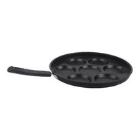Authentic Experience Cast Iron Pan Pancake Maker Cast Iron Construction black