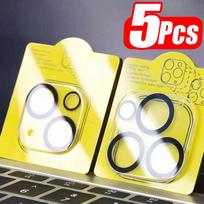 5 vnt. grūdinto stiklo iPhone 17 16 13 15 12 11 14 Pro Max Plus Mini kameros objektyvo apsauga su juodu rėmeliu, apsauginė objektyvo plėvelė iphone 11 gryna
