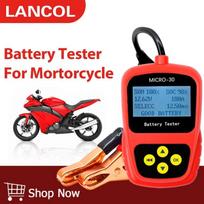 Lancol Micro30 12V Motorcycle Battery Tester 20-300CCA Battery Load Tester Lead-acid Battery Analyzer Cranking Charging Test black
