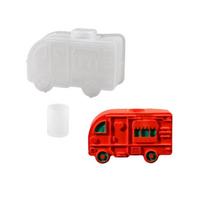 Versatile Buses Candle Holder Mold Detailed Silicone Bus Candle Stand Mold for Handcraft Lovers and DIY Enthusiasts white