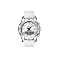 TISSOT T Touch II Kvarcinis Mechanizmas Vyriški Laikrodžiai Laikrodis 43,3 mm Baltas Ciferblatas Titano Laikrodžio Dėklas Odinis Dirželis T047.220.46.016.00 White Dial white