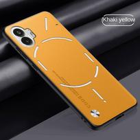 For Nothing Phone 2 1 Case Soft Vegan Leather Grain Slim Protective Back Cover Case For Nothing Phone2 1 Full Cover Phone Shell For Nothing Phone 2 geltona
