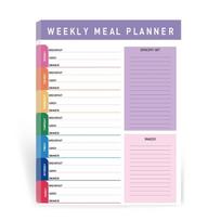 Tear Off Meal Planner Notepad Thick Paper Weekly Diet Eating Trackers Food Journal Notebook For Nutrition Goal Setting 1 gray