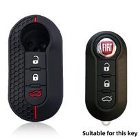 Silikoninis raktų dėklas nuotolinio valdymo pultelis Automobilio rakto dangtelis Peugeot Boxer Citroen džemperiui Fiat 500 Panda Ducato 500L Punto Lancia Musa black