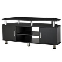 TV spintelė Medinė TV spintelė TV suolas televizoriams iki 55 colių su dideliu viršumi, spintelės su durelėmis 120 x 40 x 52 cm