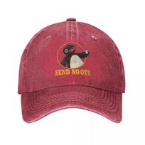 Send Noots Pingu Baseball Cap Retro Distressed Washed Headwear Unisex Style Outdoor Activities Hats Cap One Size
