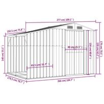 Garden Shed Light Brown 277 x 192.5 x 179 cm Galvanized Steel