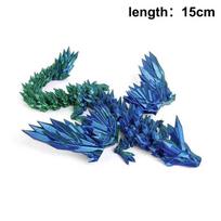 3D Spausdintas Drakonas Spalvoto Brangakmenio Drakono Figūrėlės Judančios Jungtys Sukamas Sąnarių Drakono Amatai Darbalaukio Vakarų Veiksmo Figūrėlė A3 blue