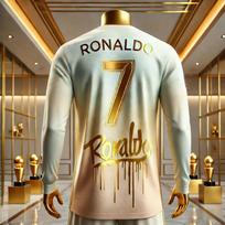 Ronaldo Mados Futbolo Superžvaigždės Atminimo Sportiniai Marškinėliai Kasdieniai Lauko Kvėpuojantys Ilgomis Rankovėmis Vaikams S white