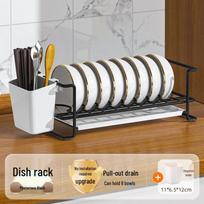 Yipan No-Drill Wall-Mounted Dish Drying Rack white