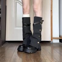 Spice Girl Maillard Pant Pants Boots Fashion Versatile Small Height Raising Platform Knight Boots 35 juoda
