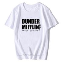 2024 Unisex Short Sleeve The Office TV Show Dunder Mifflin Paper TShirt Crew Neck Tee Shirts for Unisex Streetwear S white