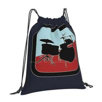 Drums Sign Fashion Pattern Design Travel Laptop School Backpack Bag Drums Percussion Drummer Musician Snare Vintage Sound Cool OneSize black