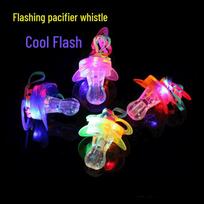 LED Light-Up Disco Pacifier Whistle Toy Flashing Pacifier blue