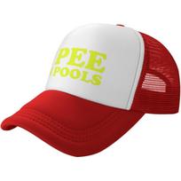 I Pee In Pools Trucker Hat Unisex Mesh Snapback Cap Funny Novelty Outdoor Baseball Hat XS（old） white