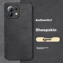 Xiaomi 11 Phone Case, Mi Shockproof, Full Lens Protection, Soft, Simple Luxury Silicone Outer Case, WoAnd Leather Case, Black
