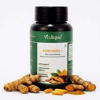 Vedique Curcumin Capsules with Piperine and 95% Curcuminoids | Anti inflammatory Supplement for Adults | With Curcuma Longa, Turmeric & Ginger R