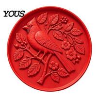 Concrete Casting Molds Silicone Stepping Stone Mold, Hummingbird/Squirrel/Turtle/Owl/Fox/Butterfly/Frog Paver Molds, Reusable Easy DIY Project Hummingbird red
