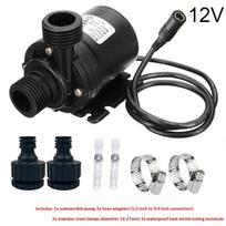 Vandens siurblys Aukšto slėgio Saulės DC12V/ 24V Kėlimas 5M 800L/H Bešepetėlis variklis Panardinamas Akvariumo vandens siurbliai Greitas jungiklis 12V DC black