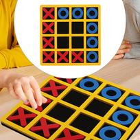 Chess Board Toe Games Brain Teaser XO Game Classical Handmade Coffee Table yellow