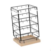 Rotating Earring Display Holder Stand Jewelry Organizer Decorative Necklaces Elegant black