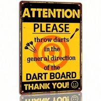 Vintage Tin Sign Wall Decor, Humorous Man Cave Metal Poster for Bar yellow