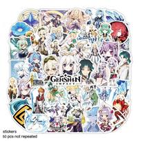 50pcs Genshin Impact Unique Stickers Removable Adhesive Decoration gray