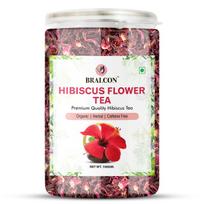 Bralcon Hibisko Žiedų Arbata 100G | Aukščiausios Kokybės Džiovinti Sveiki Lapeliai Arbatai Gaminti | 100% Natūrali Žolinė Šaltiems Gėrimams & Kokteiliams | Grynų Gėlių Botaninis gray