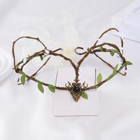 Fantasy Elven Crown Diadem Fairy Headpiece Fairy Elf Tiara  Costume Accessories Style 2 brown