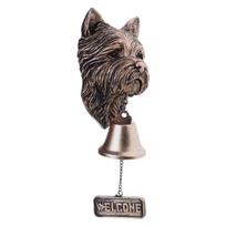 Antique Bronze Dog Head Shape Resins Welcome Doorbell Outdoor Wall Hanging Decoration For Dog Lover Home Entrance Decors