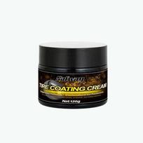 Tire Black Shine Cream, Car Tyre Dressing Wax Polish, Waterproof UV Protection, Anti-Aging Rubber Restorer, Long-Lasting Gloss Coating Refurbish Kit 120G black