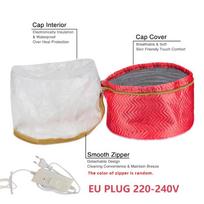 Thermal Hair Heating Steamer Cap with Timer Function for Home Spa Nourishing Repair Dry Damaged Brittle Hair for Women A1 white