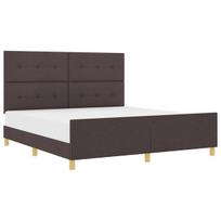 vidaXL Lovos rėmas su galvūgalio Tamsiai ruda 180 x 200 cm audinys