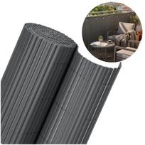 PVC uždangalas-maskavimo kilimėlis 400x100 cm balkonui, terasai, tvorai, tamsiai pilkas