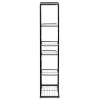 Springos metalinis gėlių stovas, 6 lentynos, juodas, 106 cm