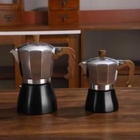Dual Valve Octagonal Aluminum Moka Pot