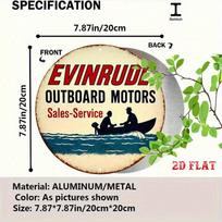 Vintage Evinrude Outboard Motor Metal Sign Nautical Wall Decor Garage Boat Cave 20x20