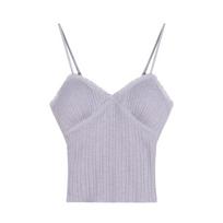 Sweet and Spicy Backless Slimming Camisole with Chest Pads – Women's Versatile Yoga Fitness Top One Size violetinė