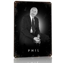 Phil Collins D Tekstūros Metalinis Plakatas Individualus Sienų Menas Skardos Ženklas Dovana Vyriškam Kambarėliui Kambario Dekoravimas Interjero Dekoravimas Žaidimai 20x30cm（7.8x11.8inch） black
